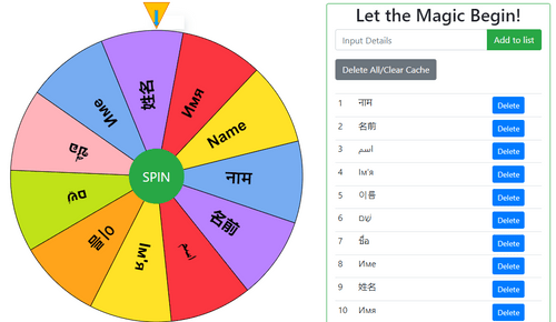 Multiple Languages Wheel settings